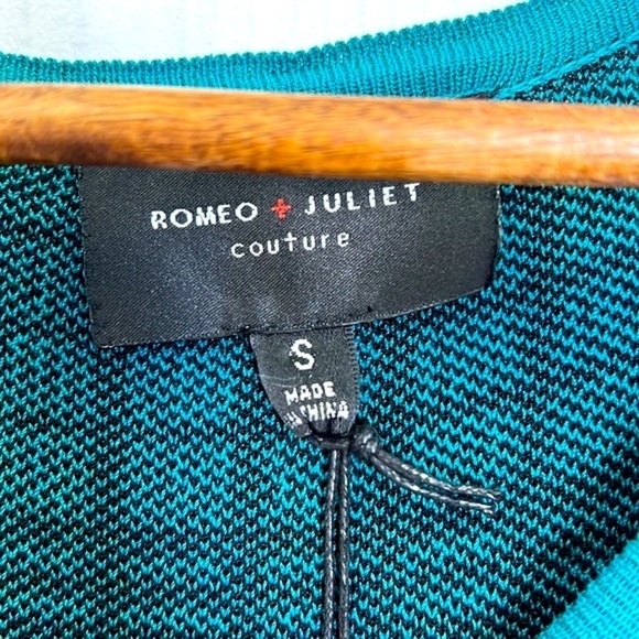 Romeo & Juliet Couture - NWT Emerald & Black Plaid Peplum Midi Dress Size Small - Picture 9 of 13